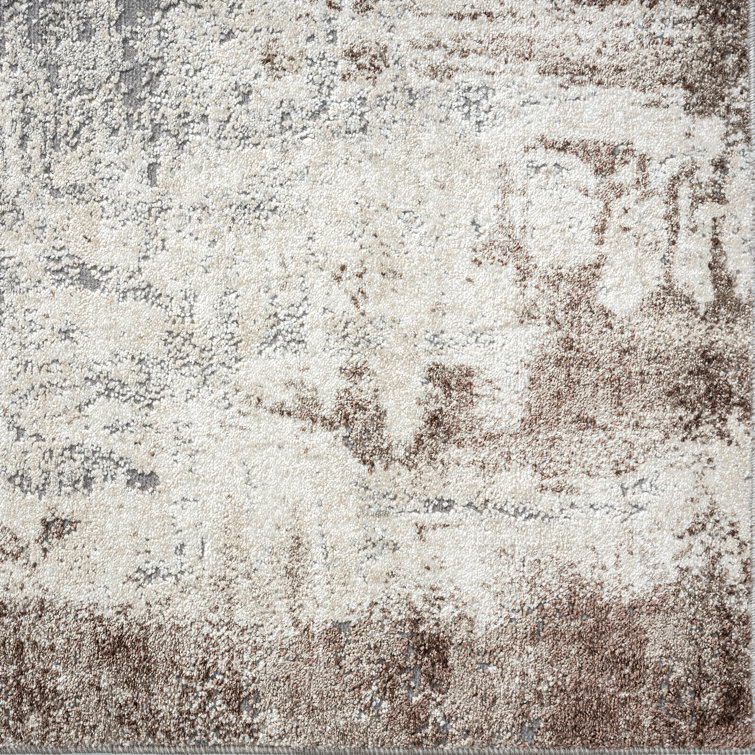 8' x 10' Brown Abstract Synthetic Area Rug