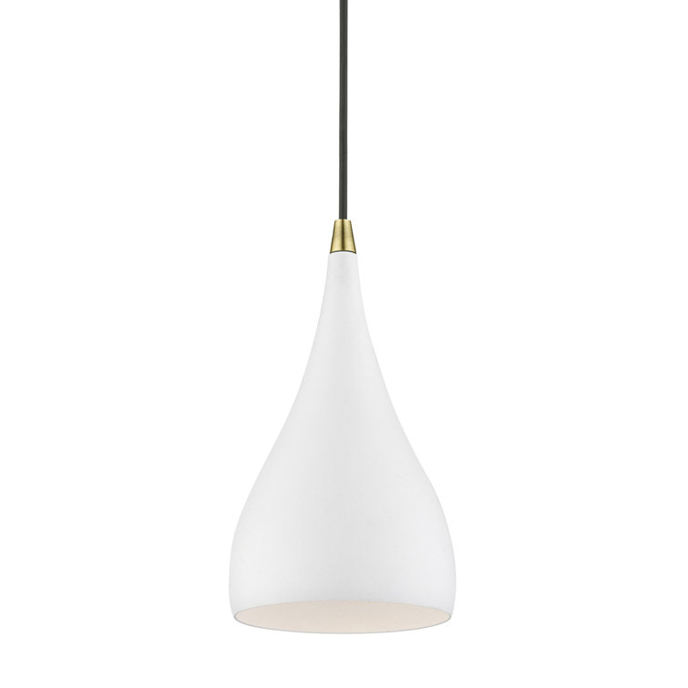 Shiny White Aluminum Teardrop Pendant Light