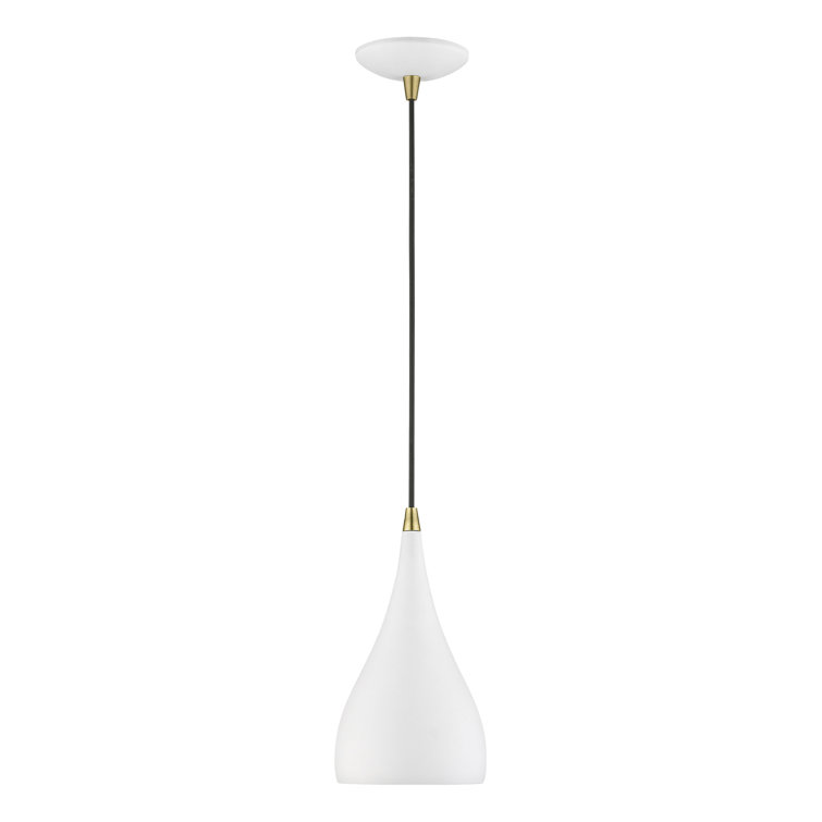 Shiny White Aluminum Teardrop Pendant Light