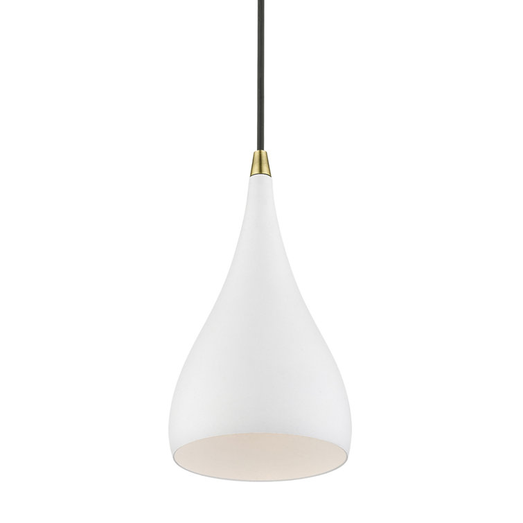 Shiny White Aluminum Teardrop Pendant Light
