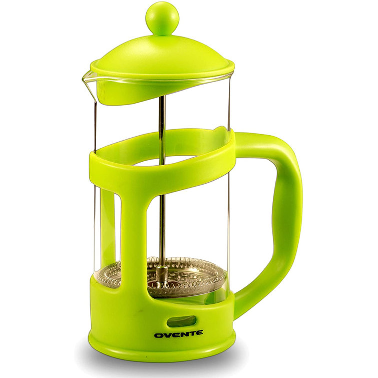 Red 34 Oz Glass and Stainless Steel French Press Coffee Maker