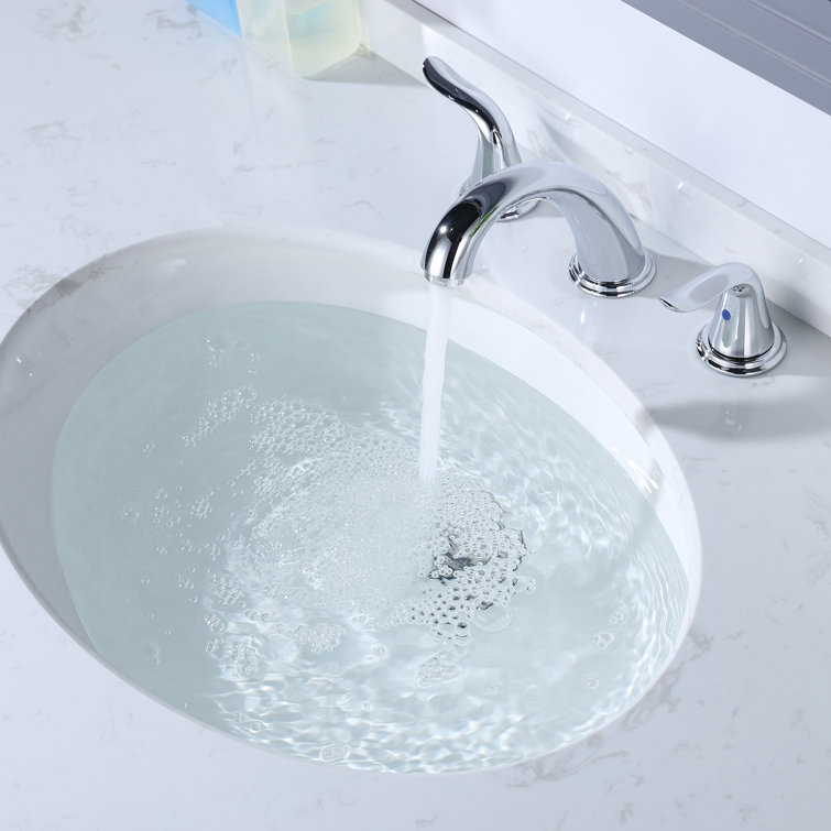 Chrome Widespread 2-Handle Bathroom Faucet with Drain Assembly