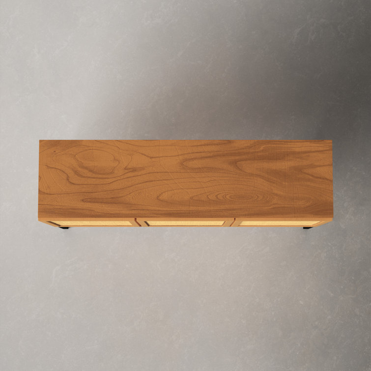 Zadie Natural Rattan 58'' Sideboard with Black Legs