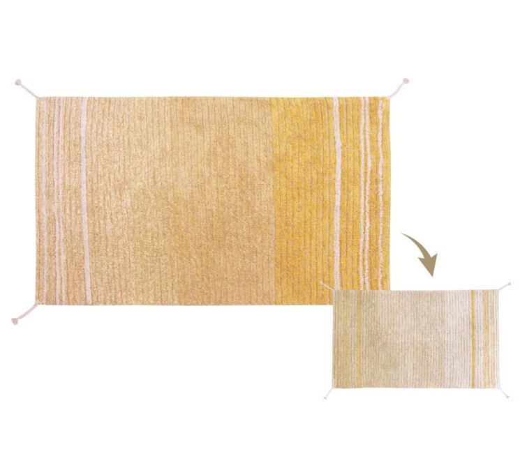Amber Reversible Tufted Wool Stripe Rug, 2' x 4'