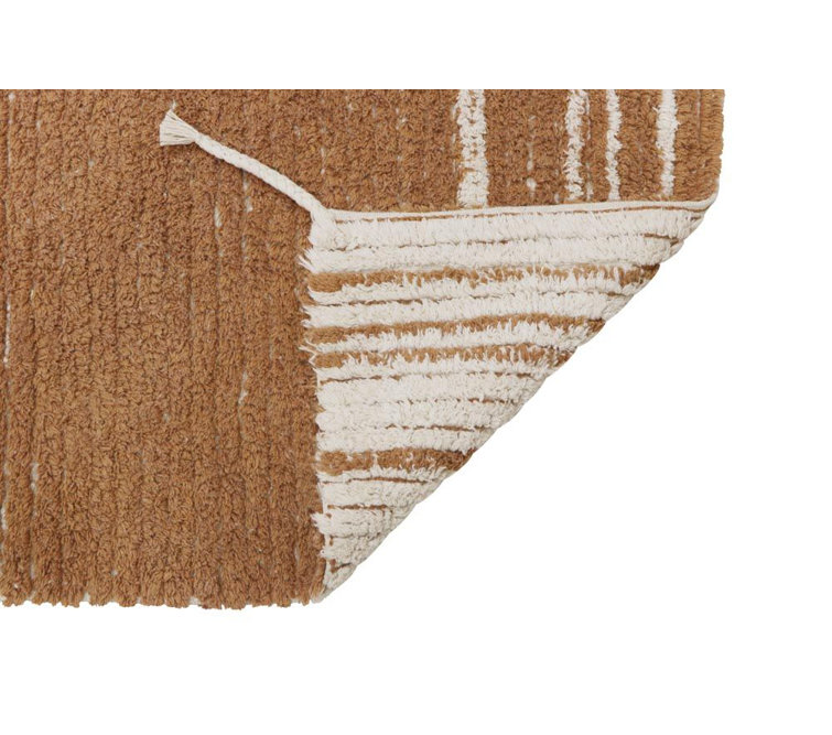 Handmade Reversible Cotton Toffee Stripe Rectangular Rug