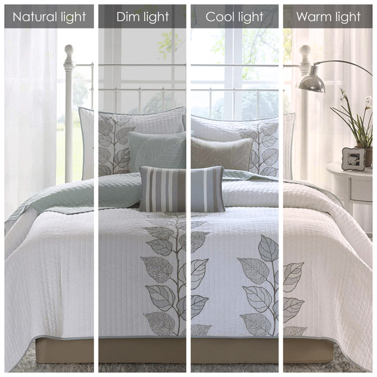 Blue Full Organic Microfiber Reversible Quilt Set