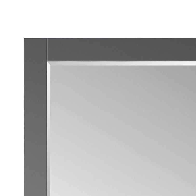 Ivy 24" Gray Wood Rectangular Bathroom Wall Mirror