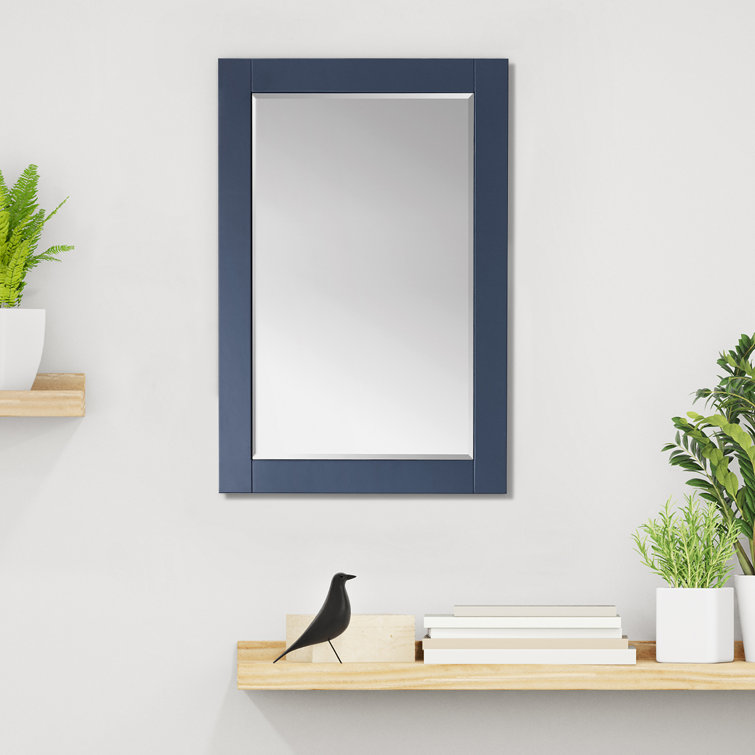 Ivy 36"x24" Rectangular Royal Blue Wood Bathroom Wall Mirror