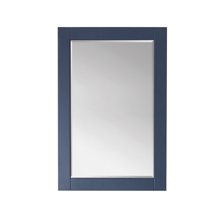 Ivy 36"x24" Rectangular Royal Blue Wood Bathroom Wall Mirror