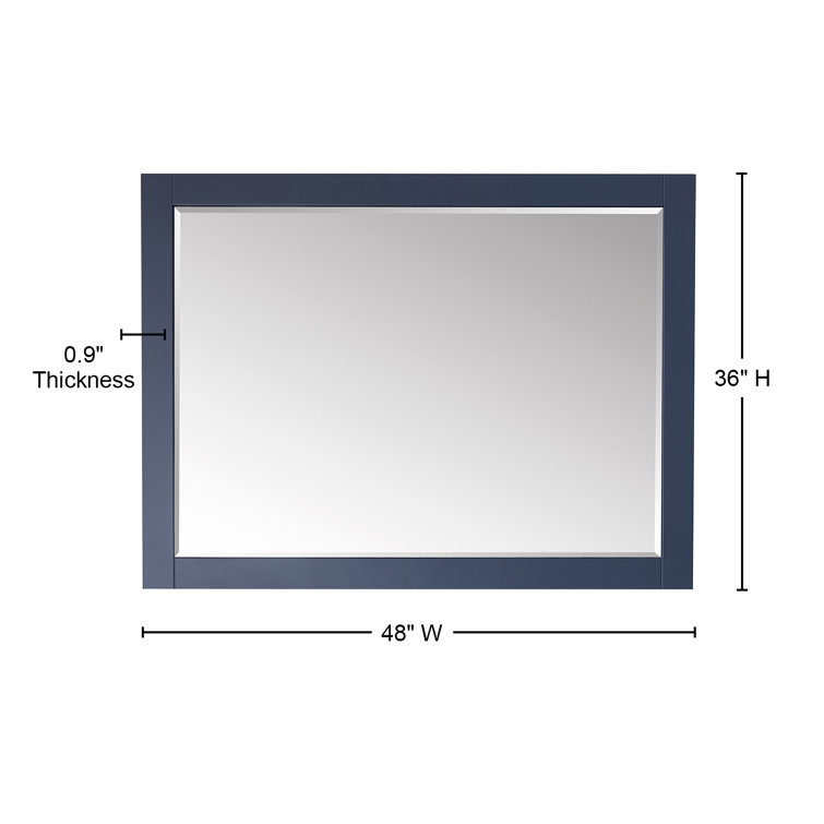 Ivy 48" Rectangular Dark Wood Bathroom Wall Mirror