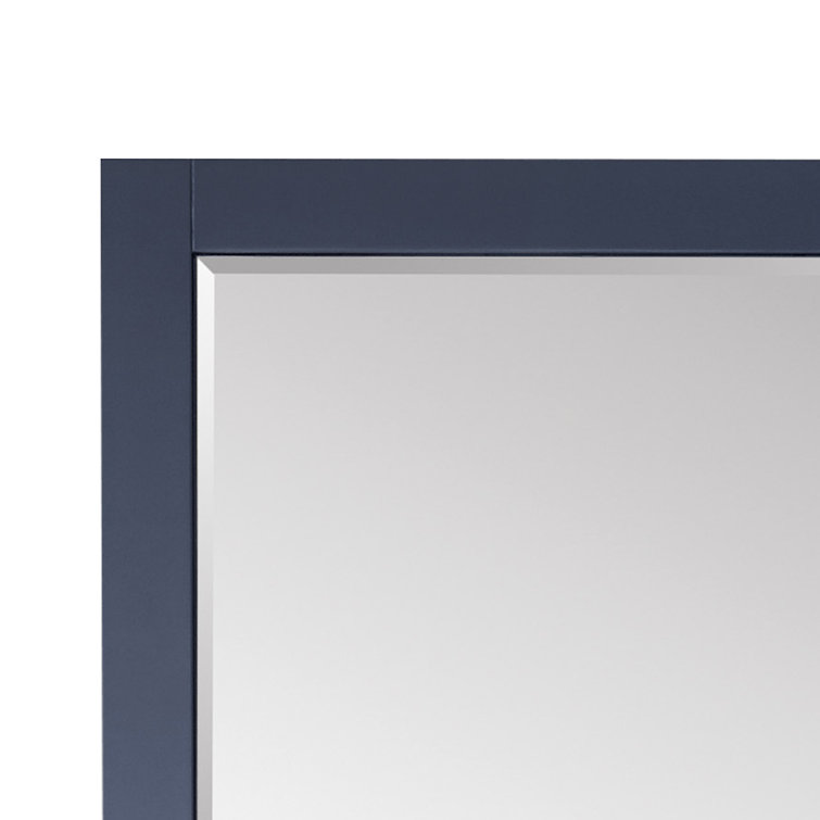 Ivy 48" Rectangular Dark Wood Bathroom Wall Mirror