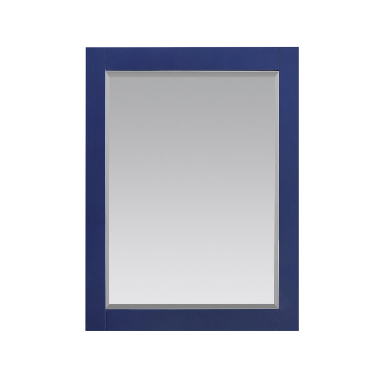 Ivy 28" Silver Rectangular Wood Bathroom Mirror