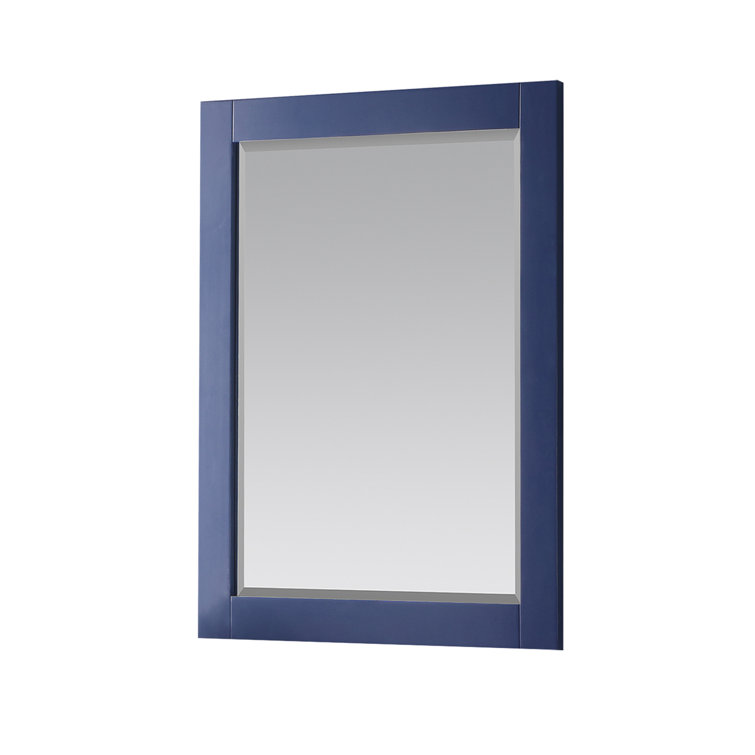 Ivy 28" Silver Rectangular Wood Bathroom Mirror