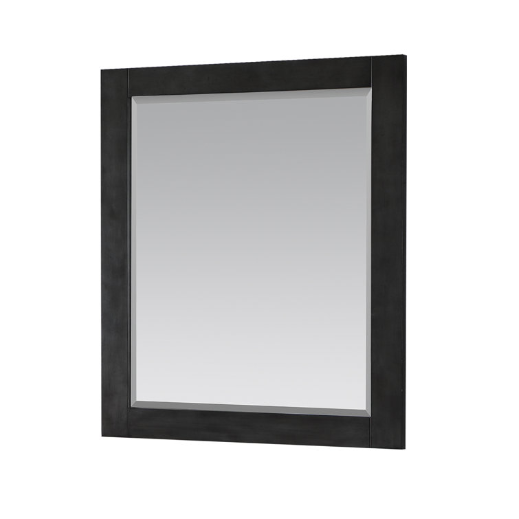 Ivy 28" Silver Rectangular Wood Bathroom Mirror