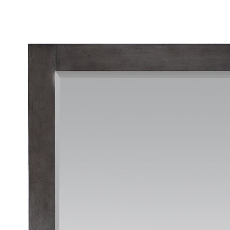 Ivy 28" Silver Rectangular Wood Bathroom Mirror
