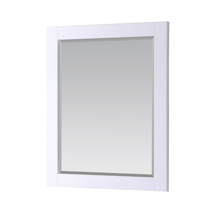 Maribella 36" Rectangular Wood Framed Bathroom Vanity Mirror in Silver