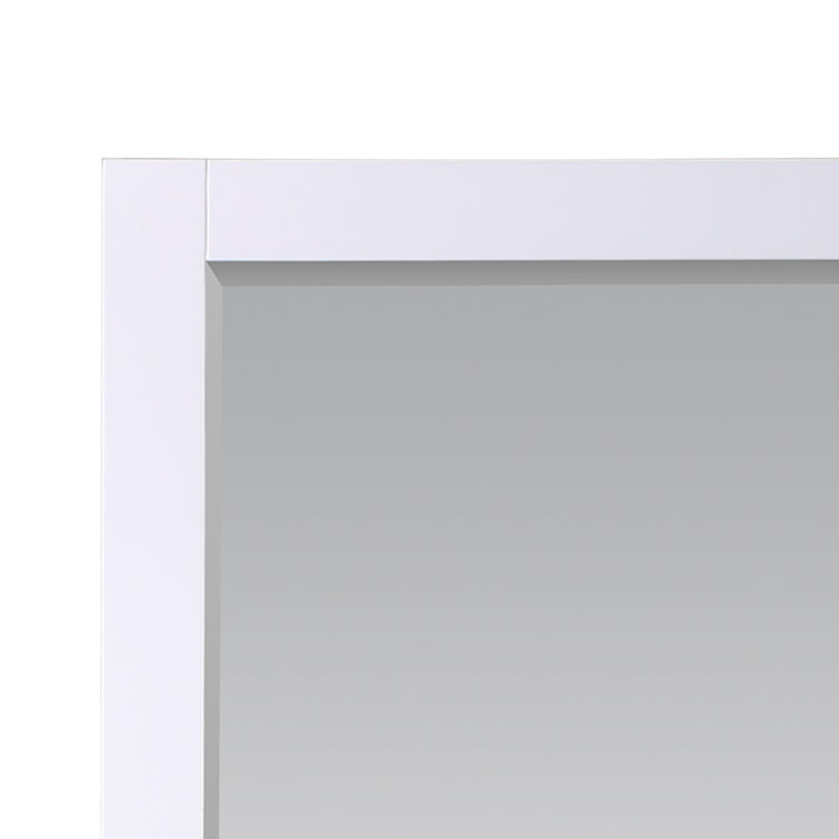 Maribella 36" Rectangular Wood Framed Bathroom Vanity Mirror in Silver