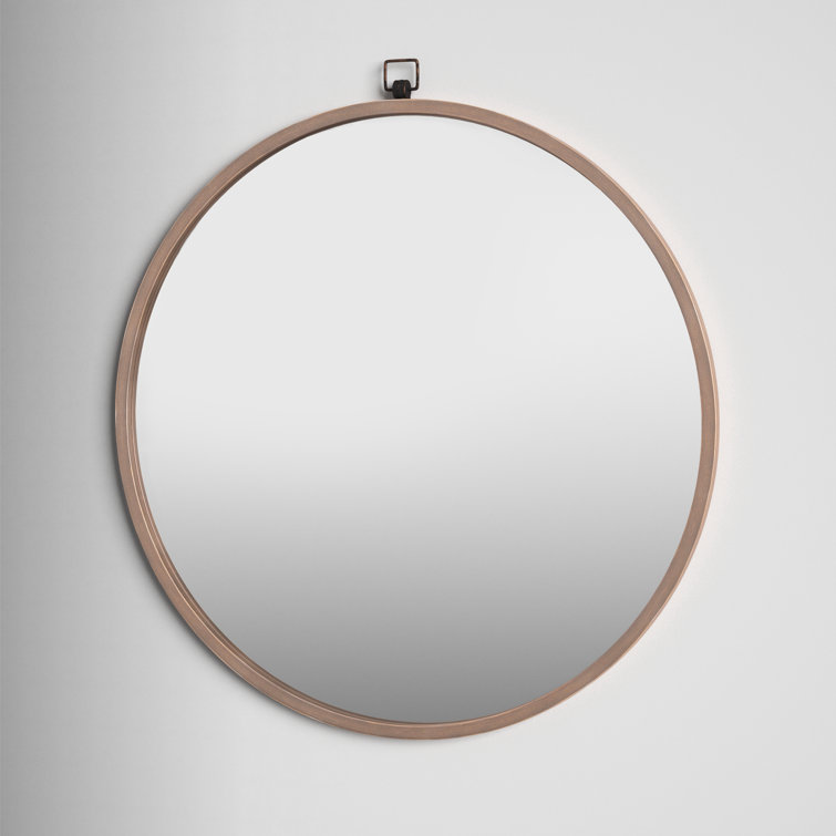 Vintage Glamour 36" Antiqued Bronze Round Wall Mirror