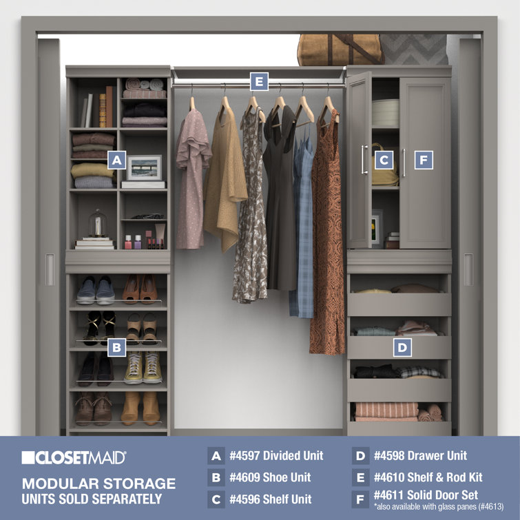 Taupe Modular Stackable Shoe Shelf with Metal Accents