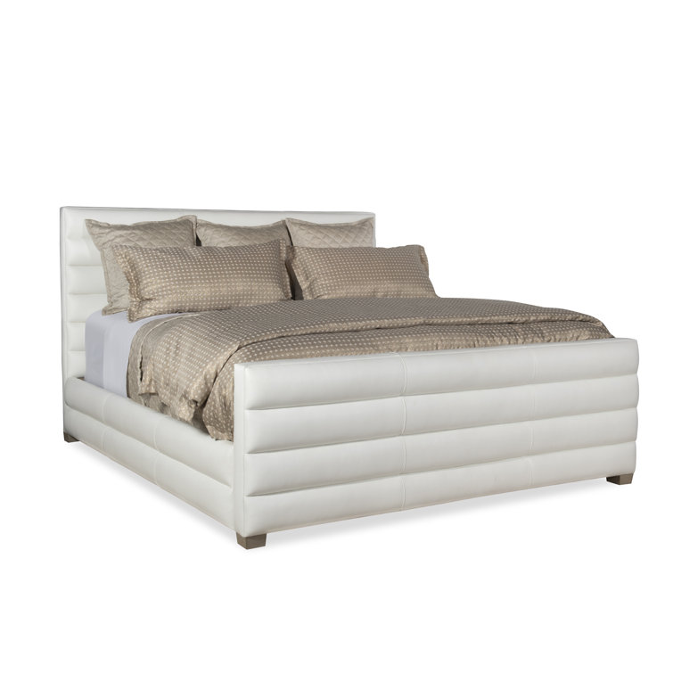 Lennox Pearl King Upholstered Wood Frame Bed