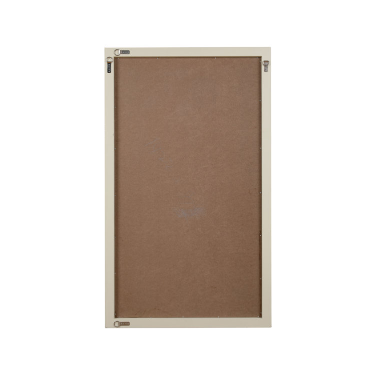 Hand-Painted Black and White Wood Rectangular Mirror