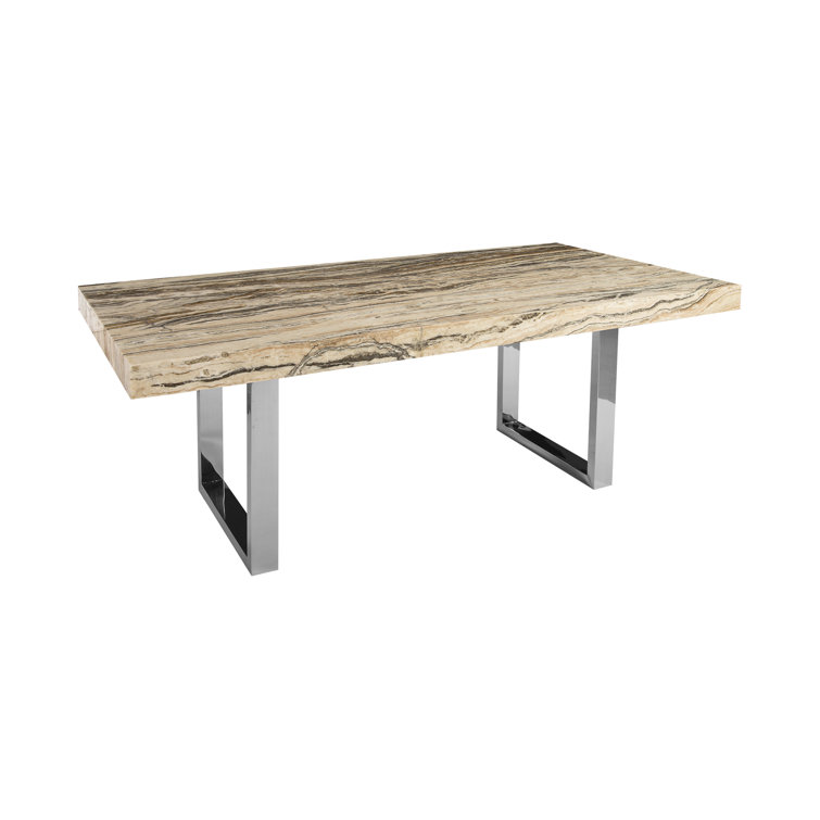 Contemporary Onyx 39"x79" Dining Table with Stainless Steel Legs