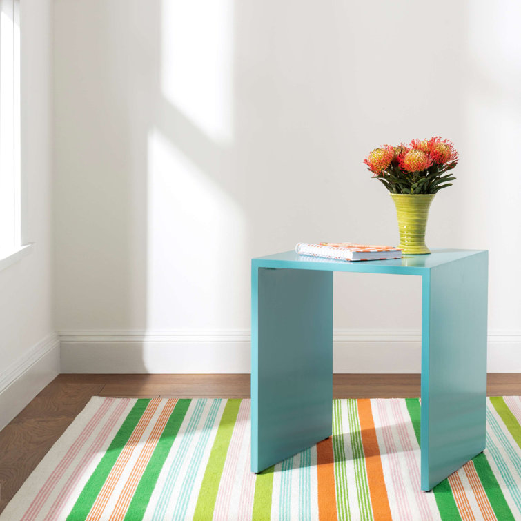 Spring Stripe Handwoven Cotton and Synthetic Reversible Rug 4' x 6'