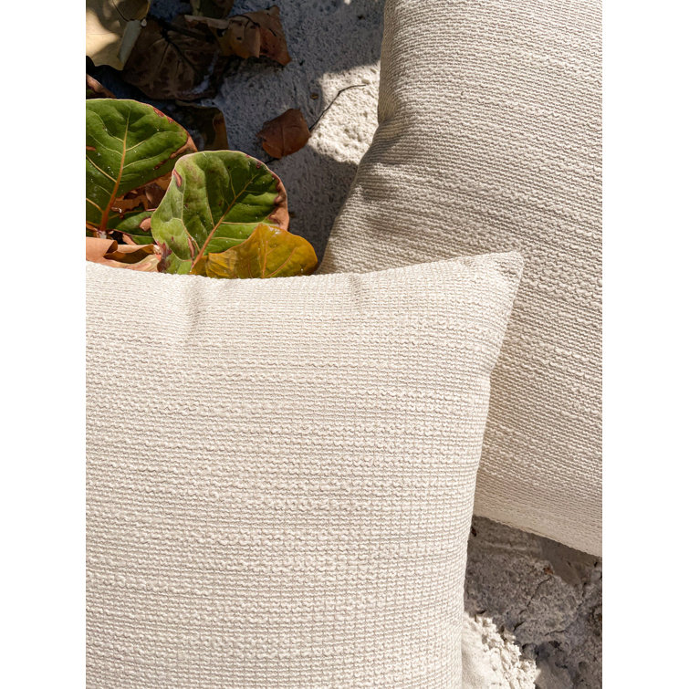Natural Waves Beige Rectangular Indoor Outdoor Pillow