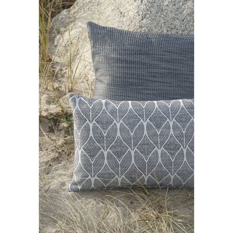 Beige Rectangular Acrylic Lumbar Outdoor Pillow