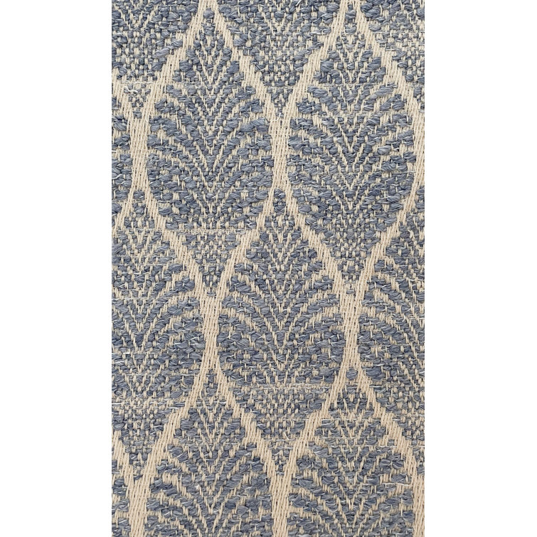 Indigo and White Floral Pattern Indoor Outdoor Pillow 25"