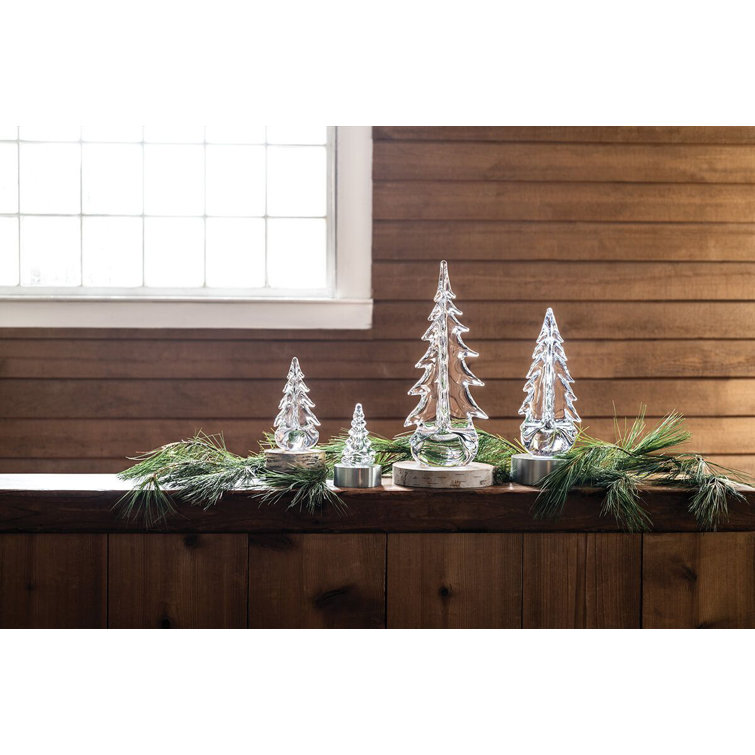 6 Inch Clear Glass Evergreen Tree Figurine