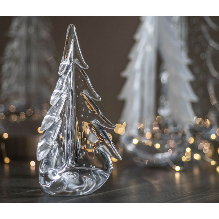 6 Inch Clear Glass Evergreen Tree Figurine