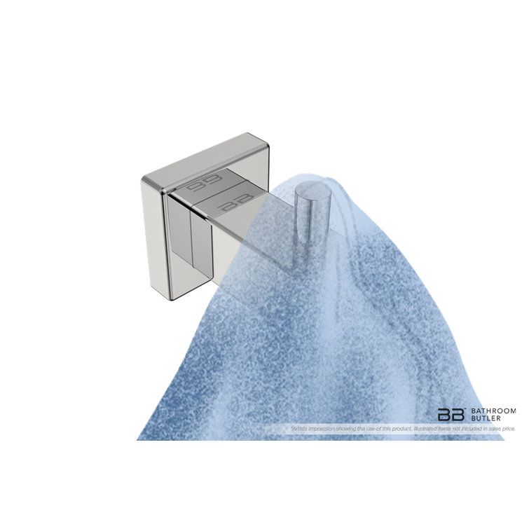 Polished Stainless Steel Contemporary Wall Mounted Robe Hook