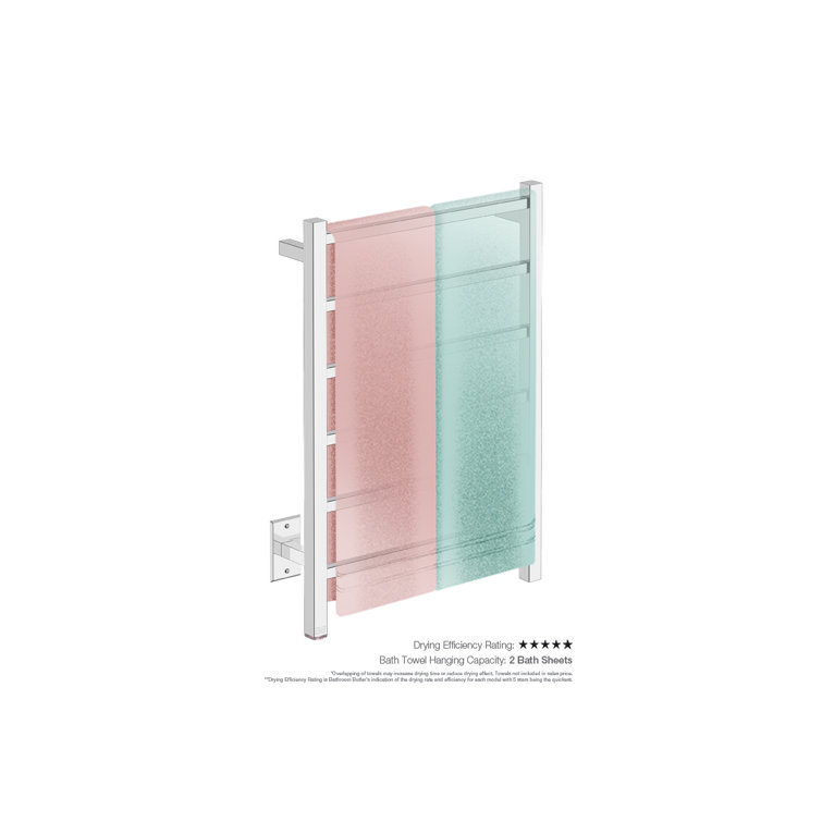 Polished Stainless Steel 21.6'' 6-Bar Towel Rack