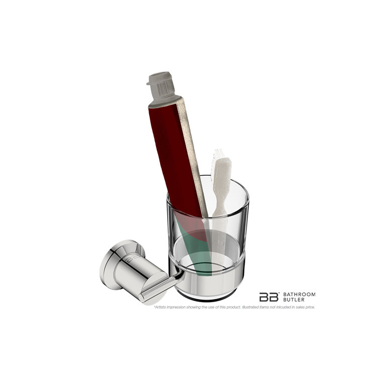 Polished Stainless Steel Wall-Mounted Tumbler Holder