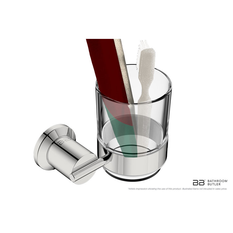 Polished Stainless Steel Wall-Mounted Tumbler Holder