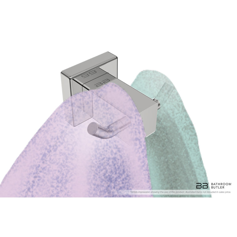 Polished Stainless Steel Double Wall Mounted Robe Hook