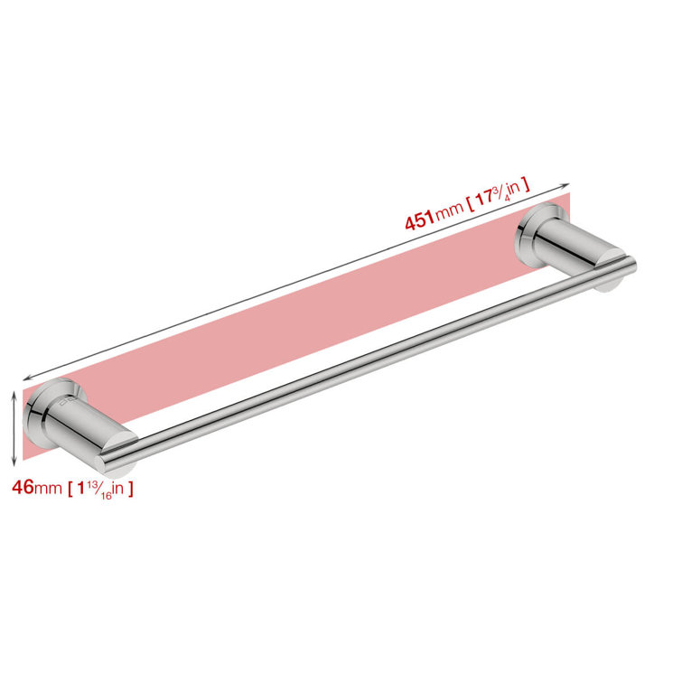 17.75'' Polished Stainless Steel Wall Mounted Towel Bar