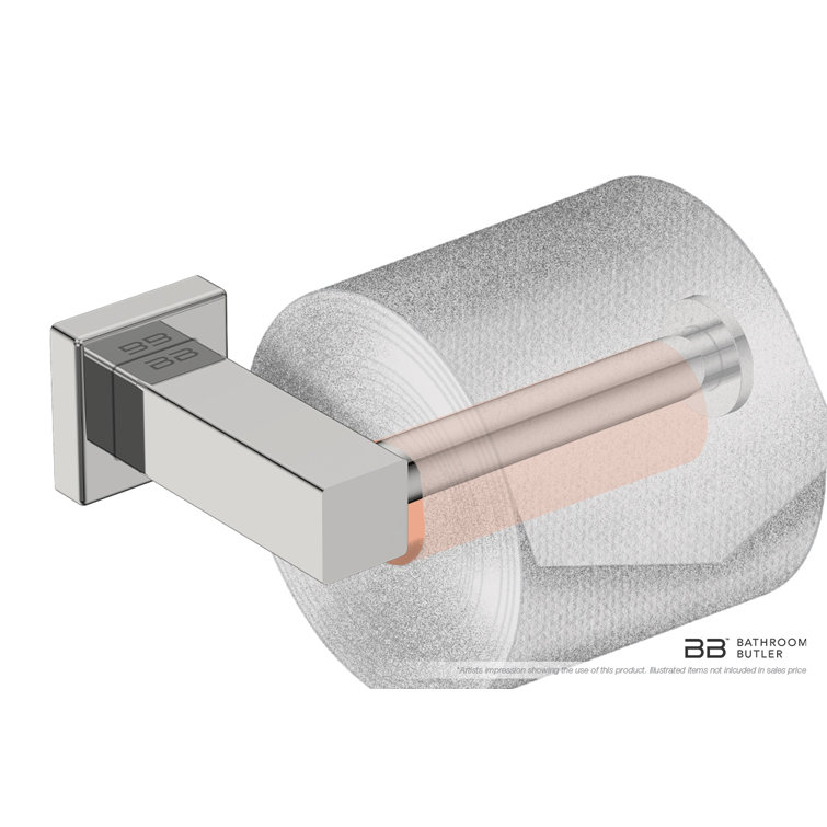 Polished Stainless Steel Contemporary Wall Mounted Toilet Paper Holder