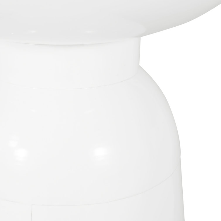 Atira 15'' White Metal Round Outdoor Side Table