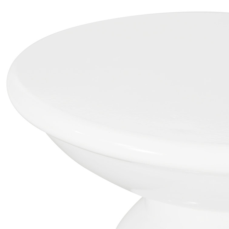 Atira 15'' White Metal Round Outdoor Side Table