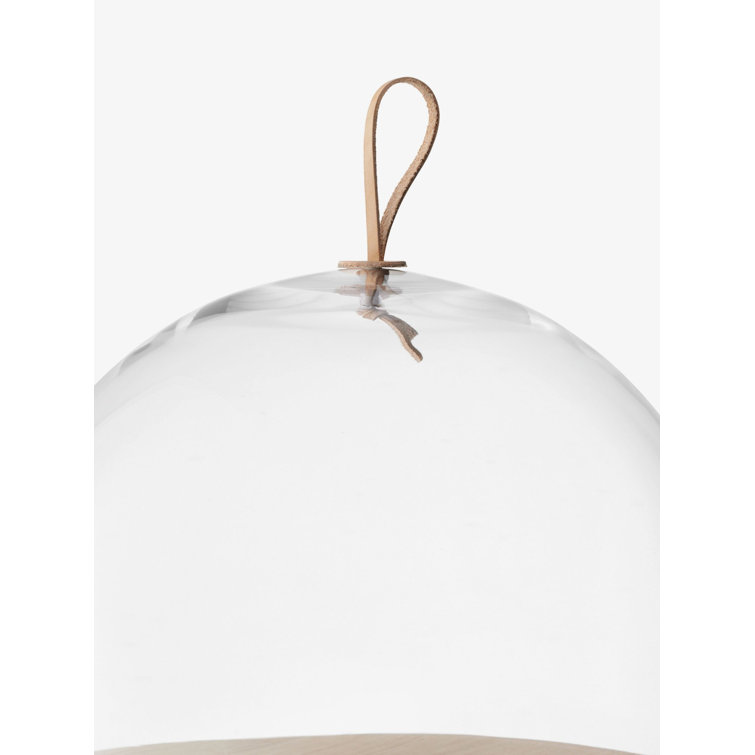 Ivalo Artisan Glass & Ash Wood Round Cake Stand