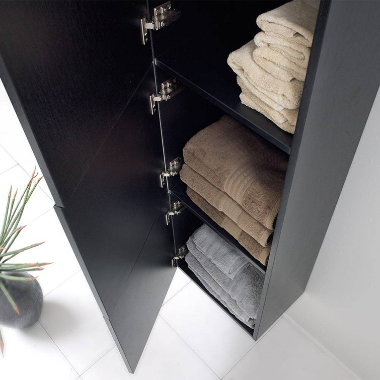Black Wall Mount Cabinet with Slow Closing Hinges