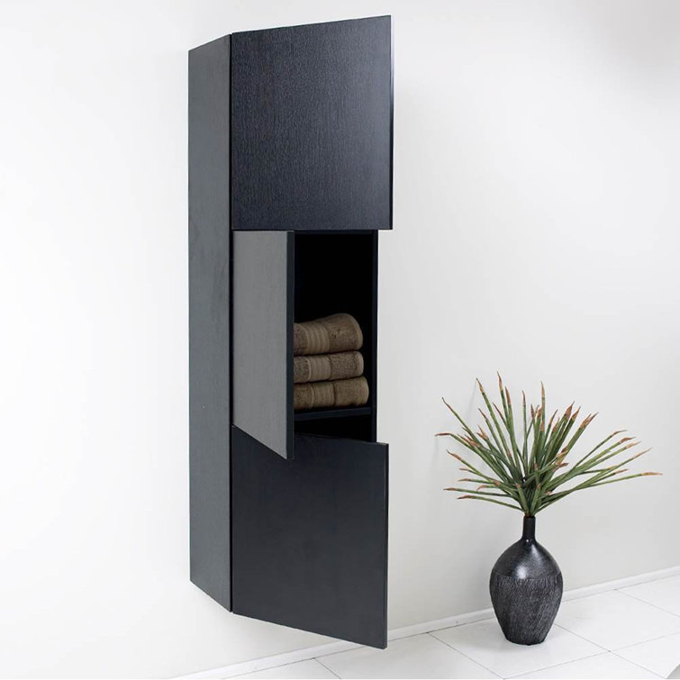 Black Wall Mount Cabinet with Slow Closing Hinges