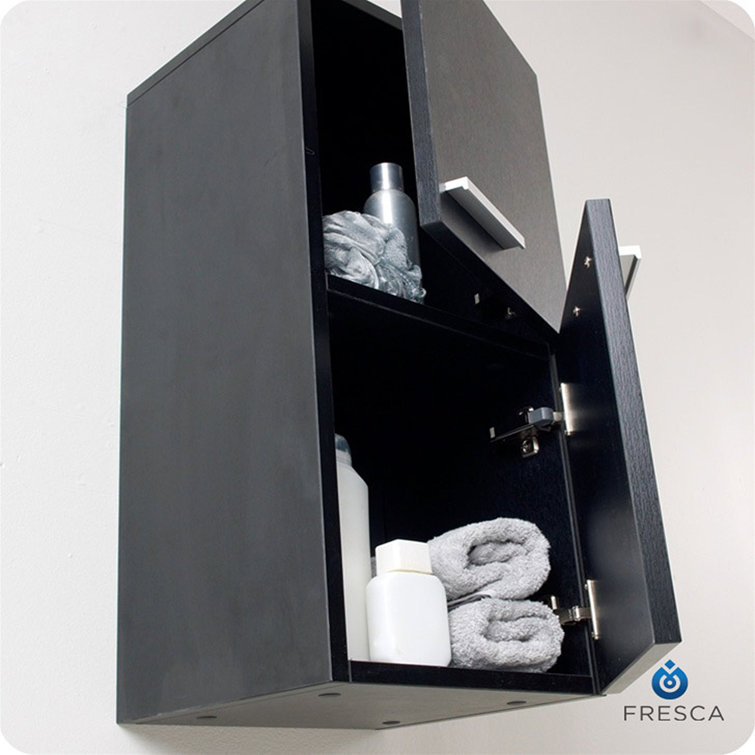 Black Modern Wall Mount Bathroom Cabinet with MDF Laminate