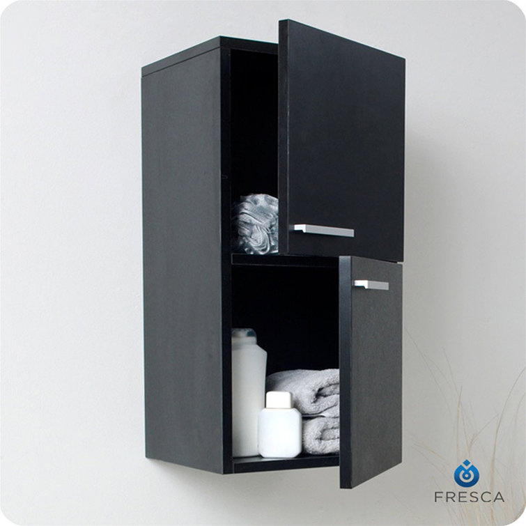 Black Modern Wall Mount Bathroom Cabinet with MDF Laminate
