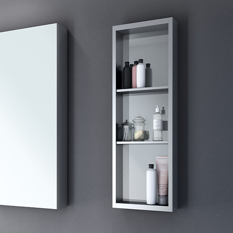 Modern Frameless Mirrored Aluminum Bathroom Medicine Cabinet