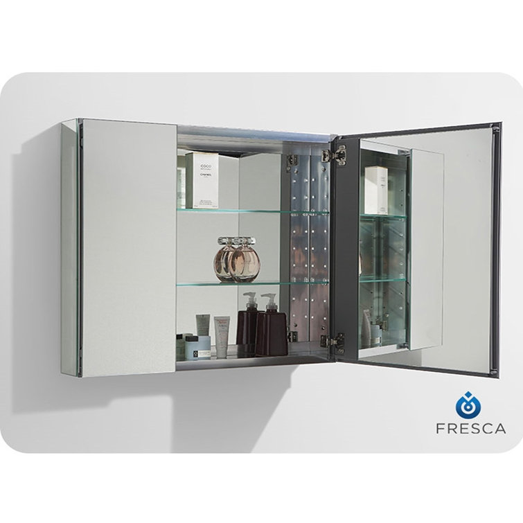 Fresca 36" Frameless Rectangular Bathroom Medicine Cabinet with Mirrors