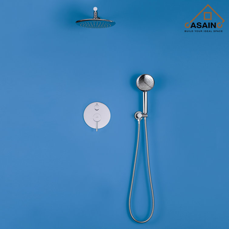 Chrome Dual Head Wall Mounted Shower System with Handheld