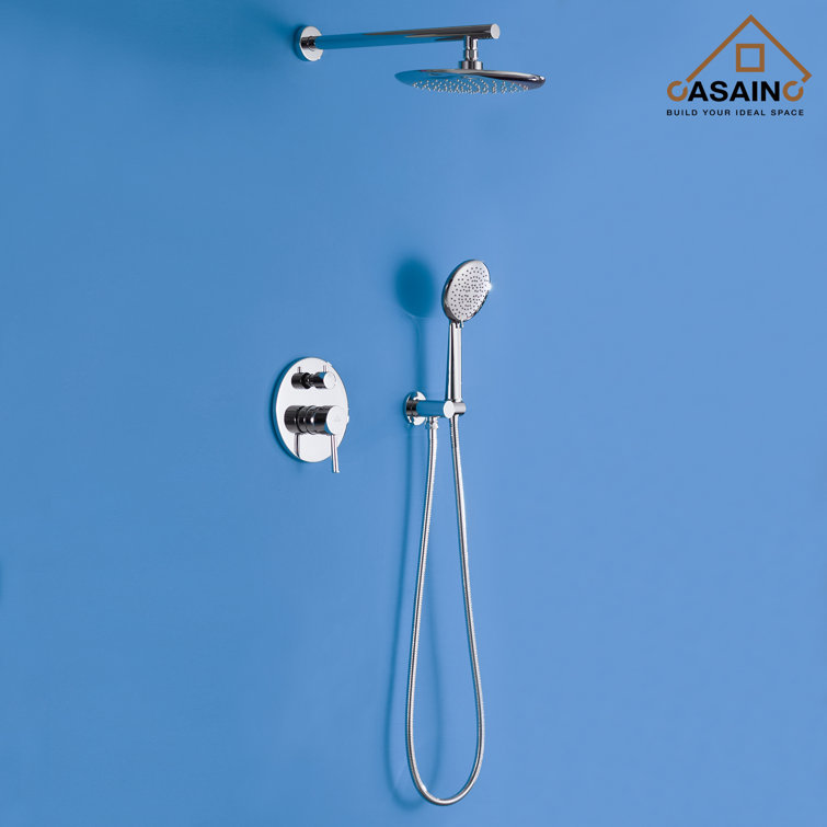Chrome Dual Head Wall Mounted Shower System with Handheld